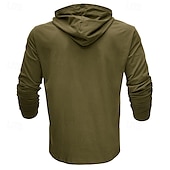 abordables sudaderas basicas hombre-Hombre Sudadera Negro Blanco Verde Ejército Azul Real Caqui Con Capucha Plano Deporte Diario Festivos Algodón Ropa de calle Básico Casual Primavera &amp; Otoño Ropa Sudaderas con capucha Sudaderas