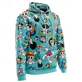 economico Grafica di personaggi di cartoni animati e film-One Piece Monkey D.Rufy Ingranaggio di Rufy 5 Felpa con cappuccio Pullover Manga 3D Tasca frontale Grafica Per Da coppia Per uomo Per donna Per adulto Halloween Carnevale Mascherata Stampa 3D Feste