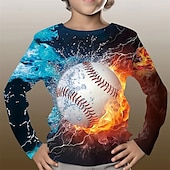 economico Sport e Giochi 3D per Ragazzi-Da ragazzo 3D Pop art Felpa Manica lunga Primavera Autunno Di tendenza Essenziale Bambino 4-12 anni Girocollo Esterno Informale Giornaliero Standard