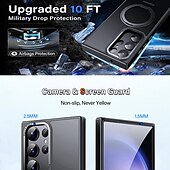 cheap Samsung Cases-Phone Case For Samsung Galaxy S24 S23 Ultra Plus S23 S25 Ultra Magnetic Adsorption With Magsafe with Stand Holder Magnetic Full Body Protective TPU