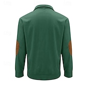preiswerte Einfache Sweatshirts-Herren Sweatshirt Pullover Sweatshirt mit Viertelreißverschluss Schwarz Weiß Marineblau Grün Troyer Halber Reißverschluss Farbblock Baum Sport &amp; Natur Täglich Festtage Kord Strassenmode Basic