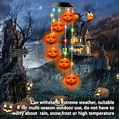 economico Illuminazione di Props di Halloween-1 pc 3 W Luci e lanterne di percorso Ad energia solare Creativo Multicolore 3.7 V 6 Perline LED