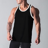abordables Camisetas y Tops de Correr-Hombre Camiseta sin mangas de entrenamiento Camiseta sin mangas Running Camiseta sin mangas de gimnasio Empalme Sin Mangas Chalecos Casual Ropa Deportiva Bloque de color Algodón Secado rápido Suave