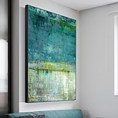 preiswerte Abstrakte Gemälde-Mintura handgefertigte grüne abstrakte Ölgemälde auf Leinwand, moderne Wandkunst, Raumdekoration, Bild für die Inneneinrichtung, gerolltes, rahmenloses, ungedehntes Gemälde