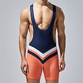levne Pánské šortky, punčocháče a kalhoty-Pánské Wrestling Suit Kombinéza pro tvarování postavy Stahovací spodní prádlo Prodyšné Rychleschnoucí High Stretch Léto Jaro Polyester Venkovní Chůze Běhání Oranžová Zelená