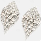 levne Náušnice-Dámské Peckové náušnice Třásně Drahocenný Elegantní Módní Umělé diamanty Náušnice Šperky Stříbrná Pro Svatební Párty Práce Denní 1 pár