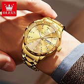 voordelige Quartz-horloges-OLEVS Heren Quartz horloges Minimalistisch Modieus Zakelijk Polshorloge Lichtgevend Kalender Datum Week WATERDICHT Teräs Horloge