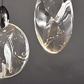 abordables Éclairages pour îlot-Suspension LED blanc chaud 20 cm 2 lumières industrielles en verre transparent cristal moderne cuisine loft suspension lustre vintage pour îlot de cuisine 110-240 V