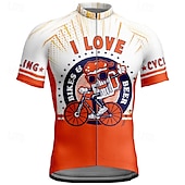 abordables Maillots pour hommes-Homme Maillot Velo Cyclisme Manche Courte Cyclisme Tee-shirt Maillot avec 3 poches arrière VTT Vélo tout terrain Respirable Séchage rapide Conception anatomique Mèche Jaune Rouge Bleu Bande dessinée