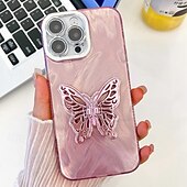 お買い得  iPhone用ケース-電話 ケース 用途 iPhone 16 Pro Max プラス iPhone 15 14 Pro Max Plus iPhone 13 Pro Max バックカバー スタンド付き カメラレンズプロテクター 耐衝撃 バタフライ 仕上げ PC