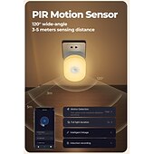 abordables Lumières intelligentes-Lampe LED intelligente Tuya WiFi PIR capteur de mouvement avec contrôle APP lampe murale blanc chaud prise US prise UK prise EU pour usage intérieur chambre salon