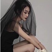 baratos Acessórios e mais-Punk e gótico Luvas Véu Mulheres Fantasia Dia Das Bruxas Carnaval Traje de festa para noite Adulto Luvas Bandana