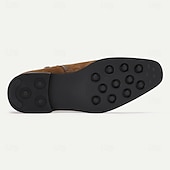 abordables Botas de cuero de primera calidad-Botines de gamuza con botones de piel de vaca de primera calidad para hombre: diseño brogue retro, perfectos para eventos de temática vintage y salidas informales