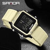 abordables Relojes digitales-Reloj electrónico de moda para hombre Sanda 2174, reloj despertador multifuncional deportivo resistente al agua 2024, reloj electrónico LED para hombre