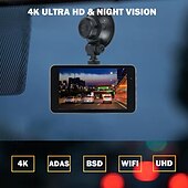 Недорогие Видеорегистраторы для авто-X20 MAX 2160P Новый дизайн / HD / с задней камерой Автомобильный видеорегистратор 150° Широкий угол 4 дюймовый IPS Капюшон с WIFI / Ночное видение / G-Sensor 4 инфракрасных LED Автомобильный рекордер