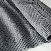 preiswerte Herren Strickjacke-Herren Strickjacke Kurzer Pullover Strickpullover Gerippt Stricken Standard Knopf hoch Tasche Glatt Schalrevers Modisch Klassisch Freizeitskleidung Verabredung Bekleidung Herbst Winter Schwarz