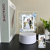 お買い得  結婚祝い-パーソナライズされたライトアップフォトランプ、ウェディングバレンタイン、カスタムフォトアクリルナイトライト、USB電源、夫、妻、恋人へのロマンチックな結婚記念日の贈り物