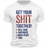 halpa Miesten graafinen T -paita-Miesten Kirjainkuvioitu Hauska T-paita 100% puuvilla Lyhythihainen Graafinen Paita Valkoinen Armeijan vihreä Vaalean sininen Mukava T-paita Katu Urheilu ja ulkoilu Muotisuunnittelijan vaatteet