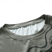 billiga T-shirts med djurmönster-Herr Grafisk Djur Drake T-shirt Kortärmad T-shirt 3D-tryck Rund hals Skjorta Retro / vintage Ledigt Subkultur Utomhussport Helgdag Utekväll Vit Purpur Brun Vår &amp; sommar Kläder S M L XL 2XL 3XL