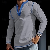 levne Ležérní tričko Henley-Pánské Tričko Tričko Henley Vaflové pletené tričko Tričko Top Tričko s dlouhým rukávem Barevné bloky Henley ulice Dovolená Dlouhý rukáv Slátanina Oblečení Polyester Módní Designové Základní