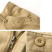 preiswerte Cargohosen-Herren Cargohose Cargohosen Taktische Hose Hose Hosen Knopf Multi Pocket Glatt tragbar Outdoor Täglich Campen und Wandern Modisch Klassisch Cachi scuro Gras-Grün