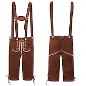 tanie Mężczyźni-Oktoberfest Lederhosen Koszula alpejski kapelusz Bawaria bawarski Niemiecki Monachium Łąki Męskie Tkanina w stylu tradycyjnym Bluzka Szorty Kapelusz
