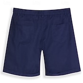 billiga Semester-Herr Shorts Linne Shorts Klänning Shorts Sommarshorts Beach Shorts Ficka Knappar Slät Komfort Andningsfunktion Kort Ledigt Dagligen Helgdag Mode Designer Vit Armégrön