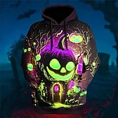 cheap Horror-Halloween Pumpkin Hoodie Pullover Anime 3D Front Pocket Graphic For Couple&#039;s Men&#039;s Women&#039;s Adults&#039; Halloween Carnival Masquerade 3D Print Party Casual Daily