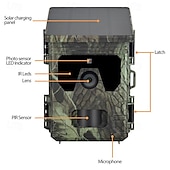 economico Videocamere di sorveglianza per esterni-telecamera da caccia con visione notturna alimentata ad energia solare, telecamere da caccia 50mp 4k, tempo di attivazione 0,3s, telecamera da caccia per il monitoraggio della fauna selvatica e la