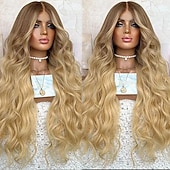 economico Parrucche lace front capelli veri-Capelli umani di Remy 13x4 Pizzo Frontale Parrucca Parte di mezzo Brasiliano Ondulato Onda sciolta Biondo Multicolore Parrucca 130% 150% Densità dei capelli con i capelli del bambino Capelli