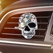 お買い得  車用アクセサリー＆オーナメント-スケルトンデザインの車の排気管ハンガー、車の芳香剤クリップ、キラキラ光る車の装飾