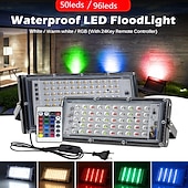 Χαμηλού Κόστους Φωτιστικά Δρόμου-rgb led flood light αδιάβροχο ip65 ac 220v προβολέας εξωτερικού χώρου φωτισμός κήπου led ανακλαστήρα χυτό φως προβολείς 1/2 τμχ
