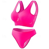 cheap Sports Bra-Women&#039;s Light Support Sports Bra Set Open Back Bra Top Padded Fitness Leisure Sports Running Breathable Lightweight Soft Aqua Blue Black White Solid Colored