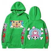 cheap Cartoon &amp; Movie Character Graphic-One Piece Tony Tony Chopper Hoodie Anime Cartoon Anime Front Pocket Graphic For Couple&#039;s Men&#039;s Women&#039;s Adults&#039; Hot Stamping