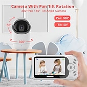 cheap Baby Monitors-4.3 Inch Video Baby Monitor With Pan Tilt Camera 2.4G Wireless Two Way Audio Night Vision Security Camera Babysitter