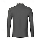 preiswerte Klassisches Poloshirt für Herren-Herren Waffel-Poloshirt Golfhemd Arbeit Casual Ständer Langarm Basic Modern Farbblock Patchwork Taste Frühling &amp; Herbst Regular Fit Schwarz Weiß Wein Marinenblau Dunkelgrau Armeegrün Waffel-Poloshirt