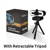 Χαμηλού Κόστους Περιφερειακά Η/Υ-κάμερα web 4k full hd με ring fill light φορητός υπολογιστής υπολογιστής υπολογιστής ζωντανή μετάδοση βίντεο κάμερα web με περιστρεφόμενες κάμερες μικροφώνου ροή webcam
