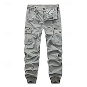 cheap Cargo Pants-Men&#039;s Cargo Pants Joggers Tactical Pants Trousers Buttons Multi Pocket Elastic Cuff Plain Wearable Outdoor Daily Camping &amp; Hiking Fashion Classic Black Wine