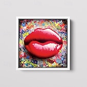 olcso utcai művészet-pop art olajfestmény kézzel festett absztrakt ajakfestmények vászonra kézzel festett gazdag textúrájú akrilfestmény modern falművészet kézzel festett street art műalkotás festmény nappaliba hálószoba