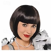 Black Flapper Wig Halloween Cosplay Party Wigs3