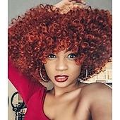 baratos Perucas de Qualidade Superior-perucas afro loiras cacheadas para mulheres negras, peruca loira crespa com franja cabelo sintético resistente ao calor para uso diário