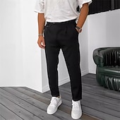 levne Kalhoty chinos-Pánské Oblekové Kalhoty Kalhoty chinos Knoflíky Kapsy Bez vzoru Pohodlné Formální Párty Práce Módní Klasický styl Černá Fialová Lehce elastické