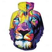 abordables sweats à capuche 3d pour hommes-Homme Sweat à capuche Sweats à Capuche Sweat-shirt Sweat à capuche manche longue Sweat à capuche Capuche Mode 3D effet Vacances Vêtement de rue Jaune clair Imprimé Hiver Printemps &amp; Automne Designer