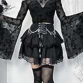 abordables Bas-Gothique Steampunk Jupe Bal Masqué Fille gothique Femmes Mascarade Soirée Adulte Jupe