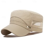 cheap Sports &amp; Outdoor Accessories-Men&#039;s Baseball Cap Sun Hat Visor Mesh Outdoor Sunscreen Breathable Solid Color Polyester Dark Grey Black Beige for Fishing Beach Camping / Hiking / Caving