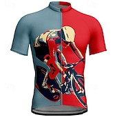 levne Pánské dresy-Pánské Cyklodres Krátký rukáv Kolo Tričko Dres se 3 zadními kapsami Horská cyklistika Prodyšné Rychleschnoucí Anatomický design Odvod Námořnická modř Modrá Grafika Sportovní Oblečení