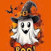 voordelige Halloweenkostuums voor meisjes-Halloween Voor meisjes 3D Grafisch Geest T-shirt Korte mouw Zomer Lente Modieus Basic Polyester Kinderen 4-12 jaar Strakke ronde hals Buiten Casual Dagelijks Normale pasvorm