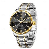 voordelige Quartz-horloges-OLEVS Heren Quartz horloges Minimalistisch Modieus Zakelijk Polshorloge Lichtgevend Kalender Datum Week WATERDICHT Teräs Horloge