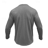 preiswerte Lässiges Henley-T-Shirt-Herren T-Shirt mit Knöpfen T Shirt Henley Hemd T-Shirt Langarm Henley Frühling &amp; Herbst Einfach Mode Designer Basic Urlaub Straße Ausgehen Meerblau Wein Blau Top T-Shirt für Herren