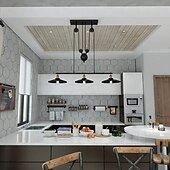 cheap Pendant Lights-Pendant Light 1/2/3 Light Pulley Indoor Island Light Adjustable Industrial Vintage Rustic Chandelier for Game Room 7ft/8ft/9ft Tables, Vintage Kitchen Light for Man Cave, Kitchen, Dinning Room, Bar